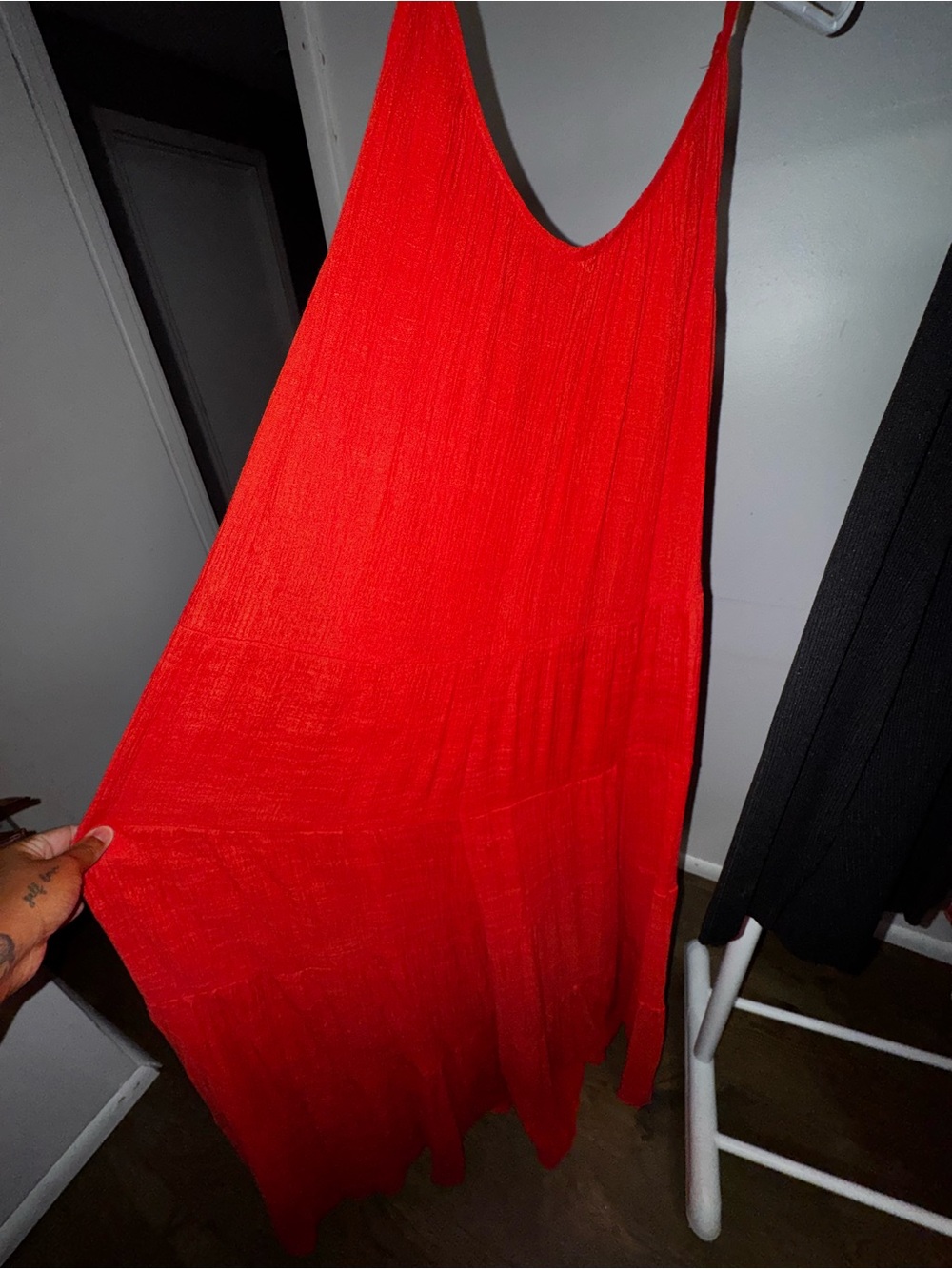 Red V-Neck Sleeveless Women's Dress